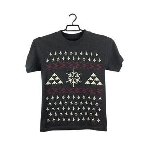 Fly Society Mens Small Gray Planes Christmas Theme Short Sleeve T shirt